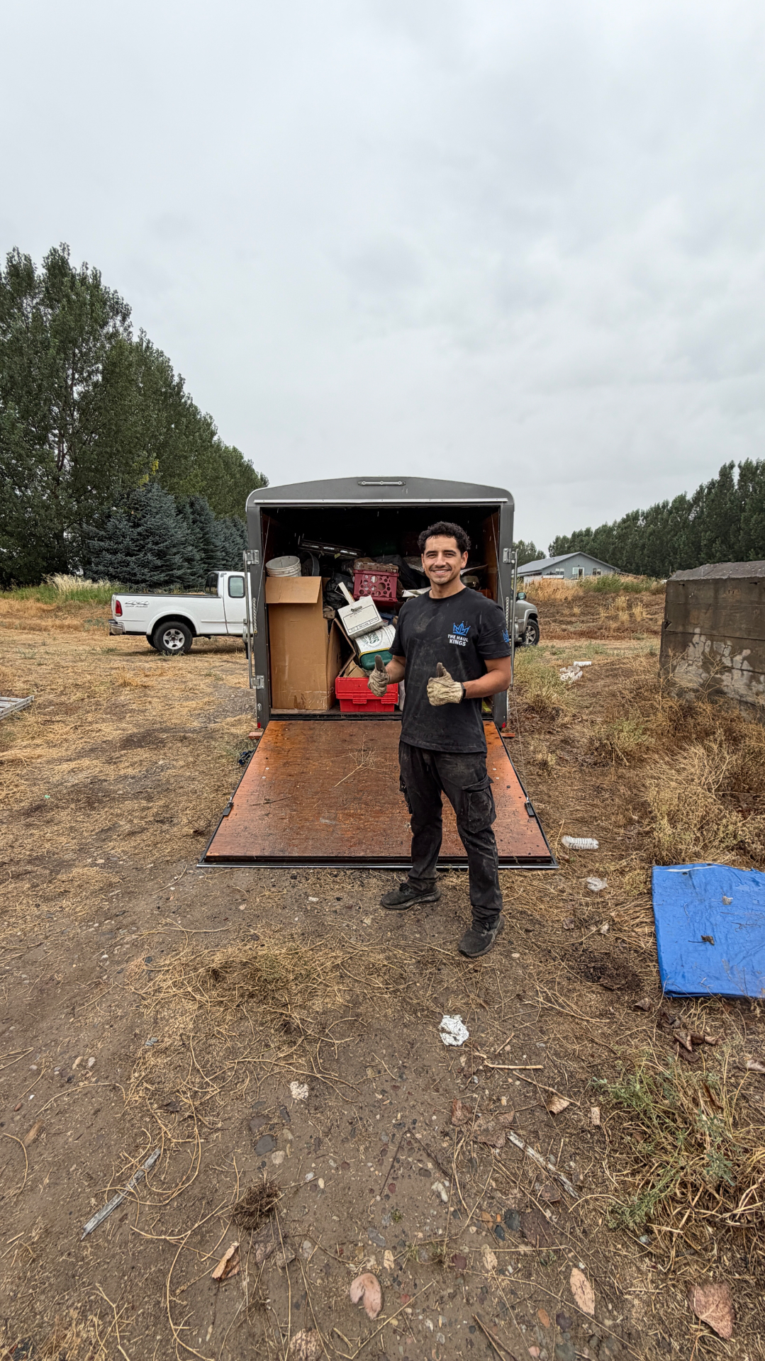 Loaded Haul Kings trailer after a junk removal job in Eastern Idaho